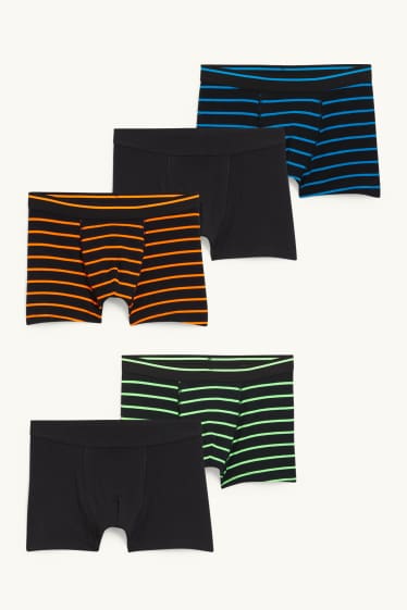 Kinderen: jongens - Set van 5 - boxershorts - zwart