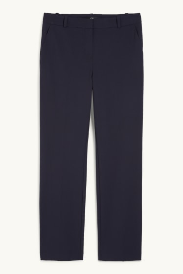 Femmes - Pantalon de bureau - mid-waist - coupe droite - Mix & Match - bleu foncé