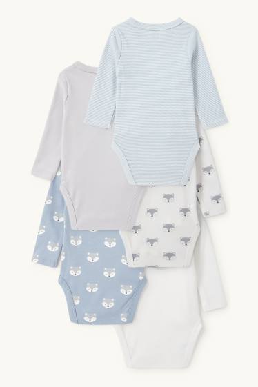 Bébés garçons - Lot de 5 - bodys croisés bébé - bleu