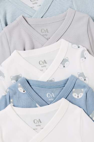 Bébés garçons - Lot de 5 - bodys croisés bébé - bleu