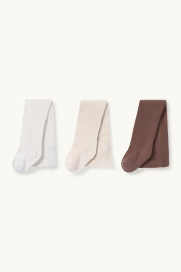 Unisex - Multipack 3er - Baby-Strumpfhose - hellbeige