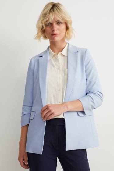 Women - Blazer - relaxed fit - light blue