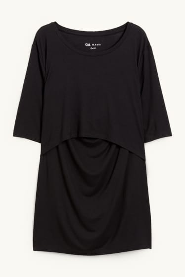 Dona - Samarreta de màniga curta de lactància - negre