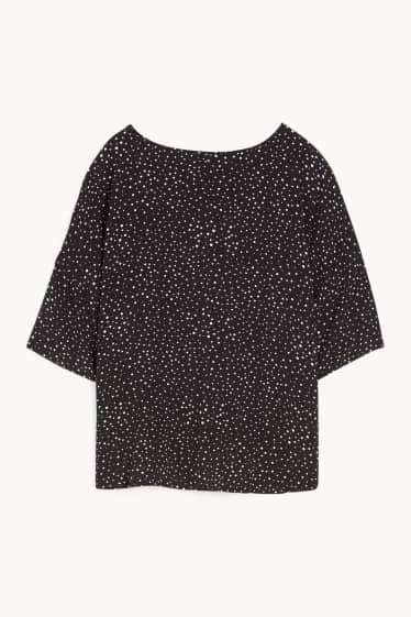 Dames - Blouse - met stippen - zwart