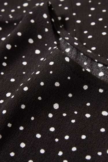 Dames - Blouse - met stippen - zwart