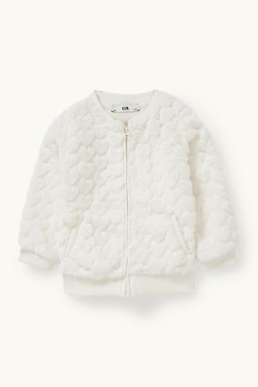 Kinder Mädchen - Kunstfell-Jacke - weiß