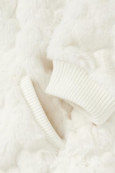 Kinder Mädchen - Kunstfell-Jacke - weiß