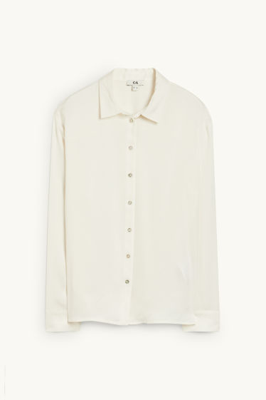 Dames - Business-blouse - crème wit