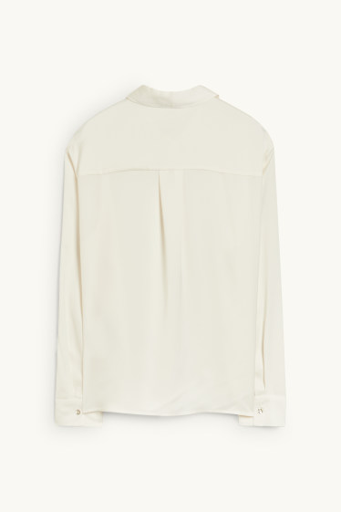 Dames - Business-blouse - crème wit