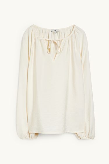 Damen - Bluse - cremeweiß