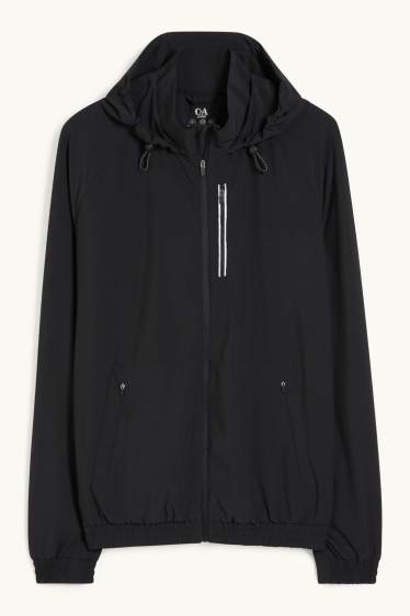 Bărbați - Geacă funcțională cu glugă - Flex - 4 Way Stretch - negru