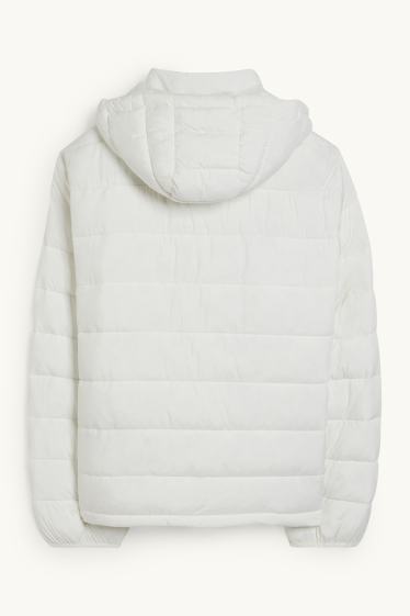 Women - Quilted jacket with hood - cremewhite
