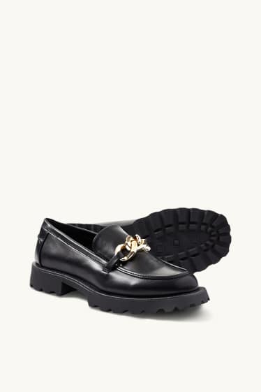 Women - Loafers - faux leather - black