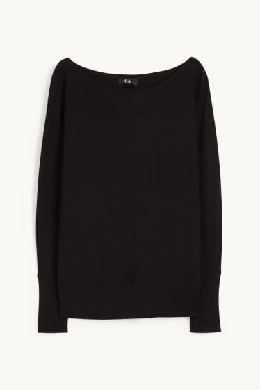 Damen - Feinstrick-Pullover - schwarz
