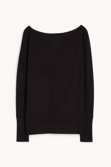 Damen - Feinstrick-Pullover - schwarz