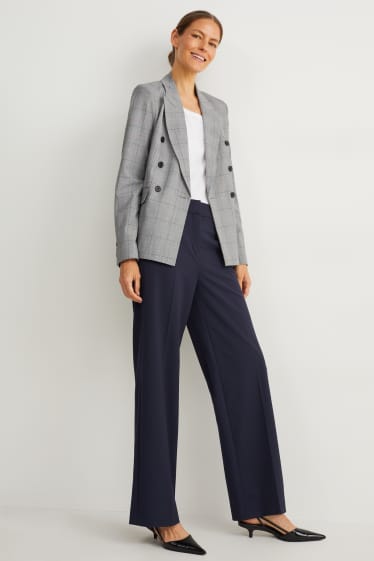 Femmes - Pantalon de bureau - high waist - wide leg - Mix & Match - bleu foncé