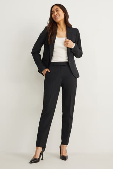 Dona - Pantalons formals - mid waist - slim fit - Mix & Match - negre
