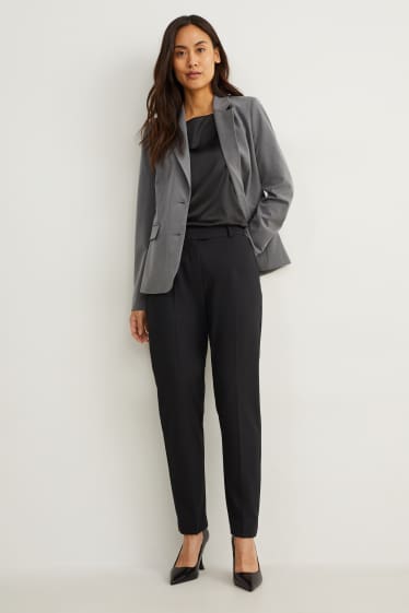 Dona - Pantalons formals - mid waist - slim fit - Mix & Match - negre