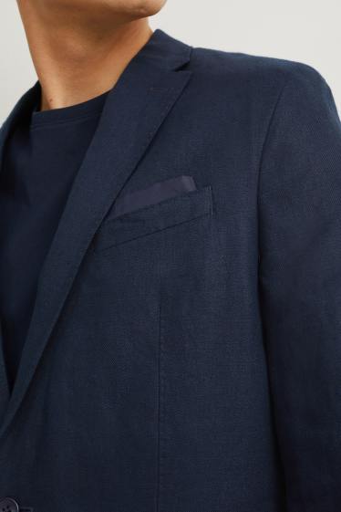 Men - Linen jacket - slim fit - dark blue