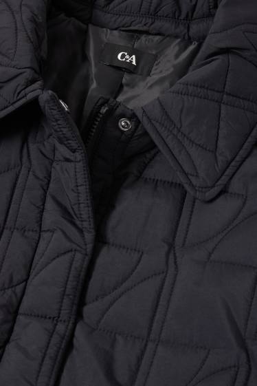 Women - Quilted coat with bum bag - black