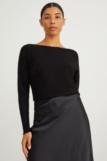 Damen - Feinstrick-Pullover - schwarz