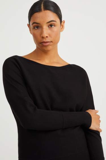 Damen - Feinstrick-Pullover - schwarz