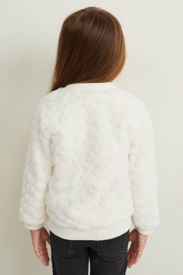 Kinder Mädchen - Kunstfell-Jacke - weiß