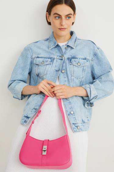 Damen - Schultertasche - Lederimitat - pink