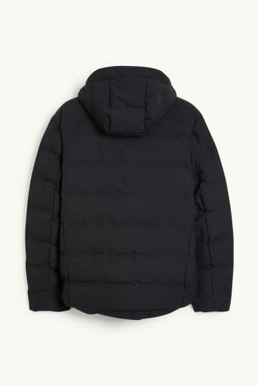 Heren - Gewatteerde jas met capuchon - waterafstotend - zwart