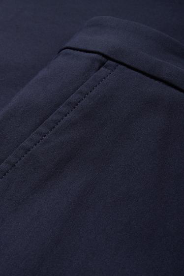 Femmes - Pantalon en toile - mid waist - straight fit - bleu foncé