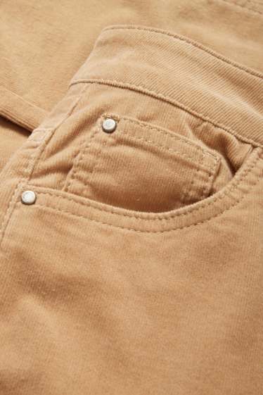 Dames - Corduroy broek - high waist - straight fit - lichtbruin