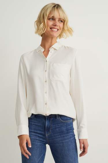 Dames - Blouse - crème wit