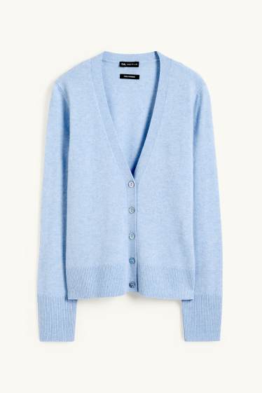 Femmes - Gilet de maille en cachemire - bleu clair