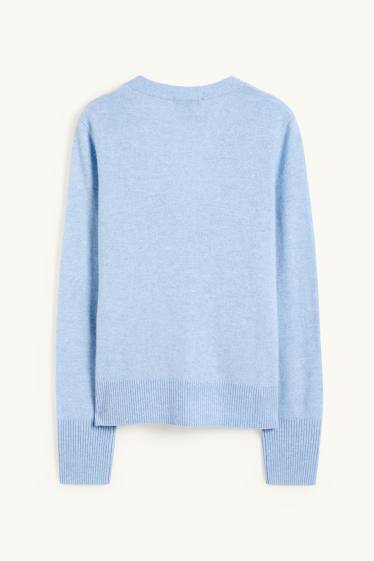 Femmes - Gilet de maille en cachemire - bleu clair