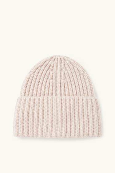Damen - Mütze mit Kaschmir-Anteil - hellbeige