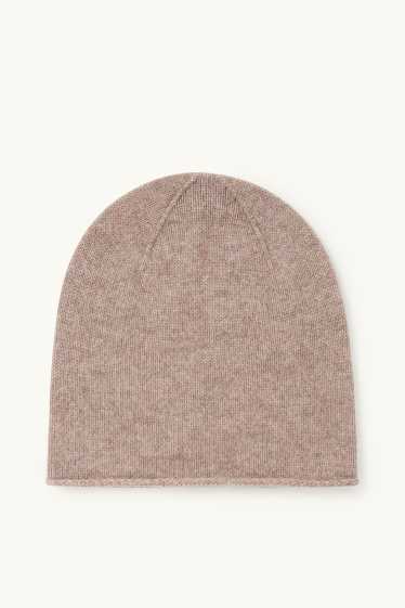 Mujer - Gorro de cachemir - topo