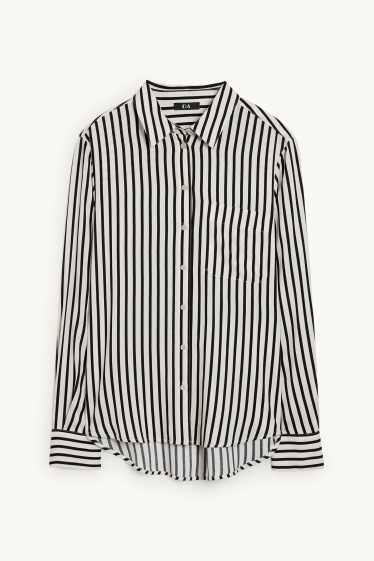 Women - Blouse - striped - cremewhite