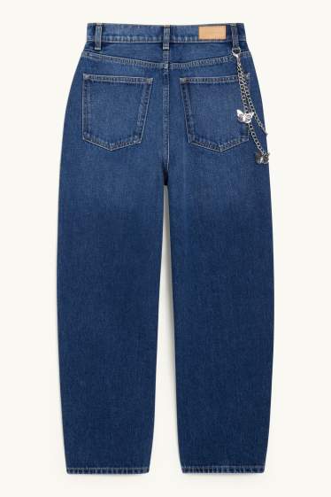 Femmes - Jean ballon - high waist - jean bleu clair