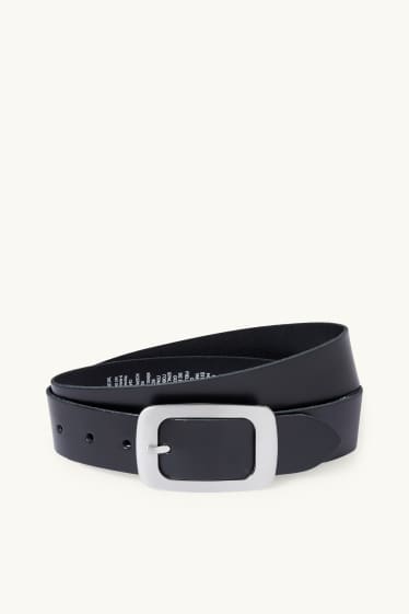 Femmes - Ceinture en cuir - noir