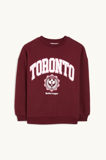 Kinderen: meisjes - Uitgebreide maten - sweatshirt - bordeaux