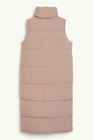 Femmes - Doudoune longue sans manches - beige