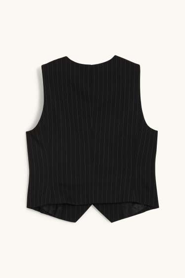 Women - Waistcoat - pinstripes - black / white