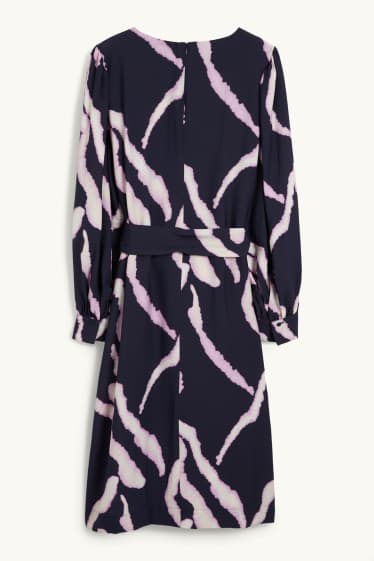 Femmes - Robe évasée - à motif - bleu foncé