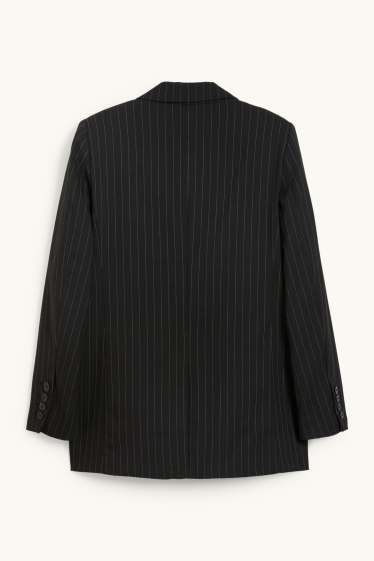 Women - Oversized blazer - pinstripes - black / white