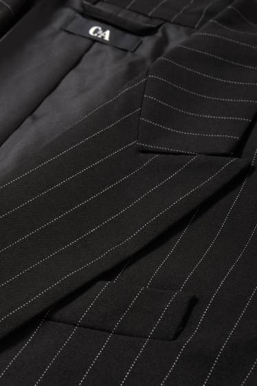 Women - Oversized blazer - pinstripes - black / white