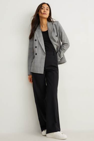 Women - Business trousers - high waist - wide leg - Mix & match - black
