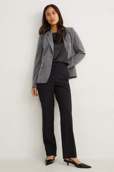 Dona - Pantalons formals - mid waist - slim fit - Mix & Match - negre