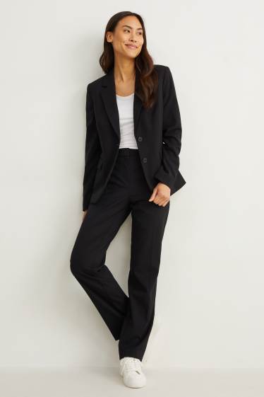 Dona - Pantalons formals - mid waist - slim fit - Mix & Match - negre