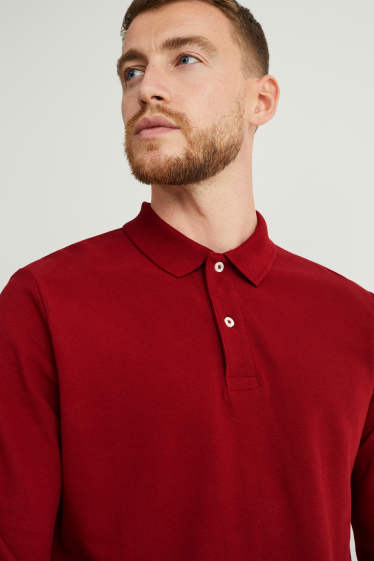 Men - Polo shirt - dark red