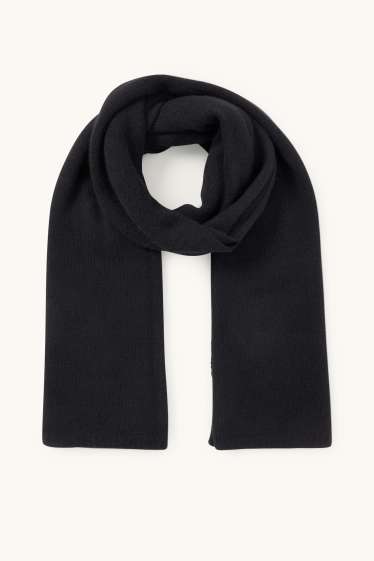 Women - Cashmere scarf - black